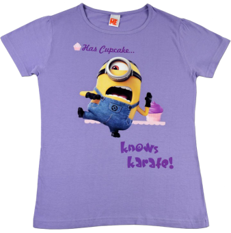 MINIONS Kinder-Shirt "T-Shirt HAS CUPCAKE ... KNOWS KARATE!" lila 