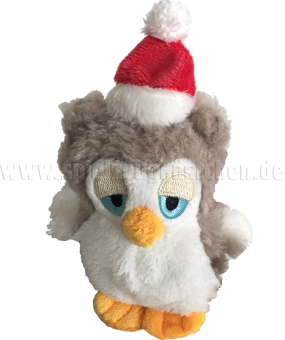 Schaffer Plüschtier Mini Eule ELLI mit Weihnachtsmütze | 9 cm 